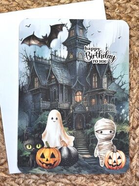 Handmade Halloween Birthday Greeting Card